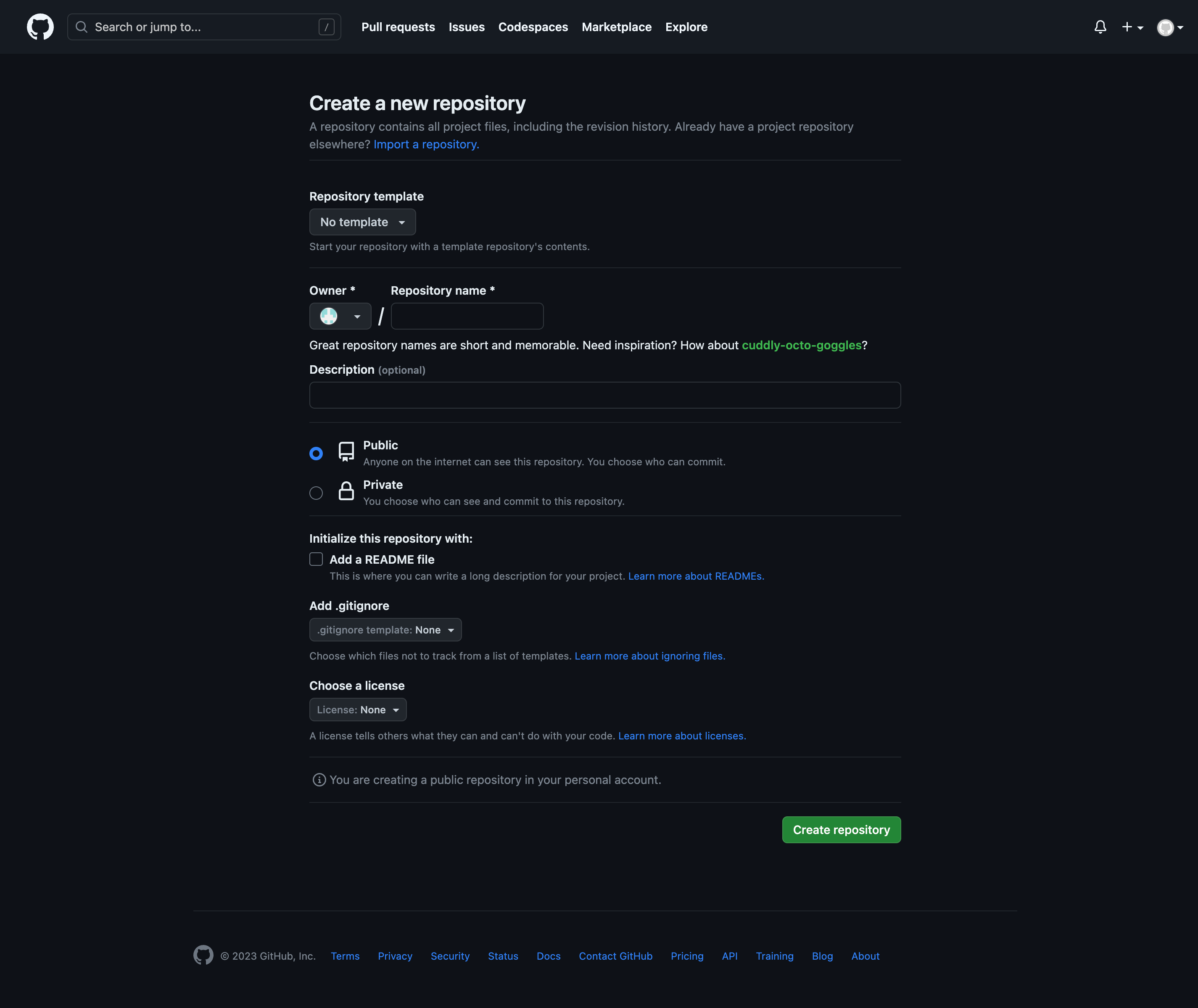 GitHub new repo 